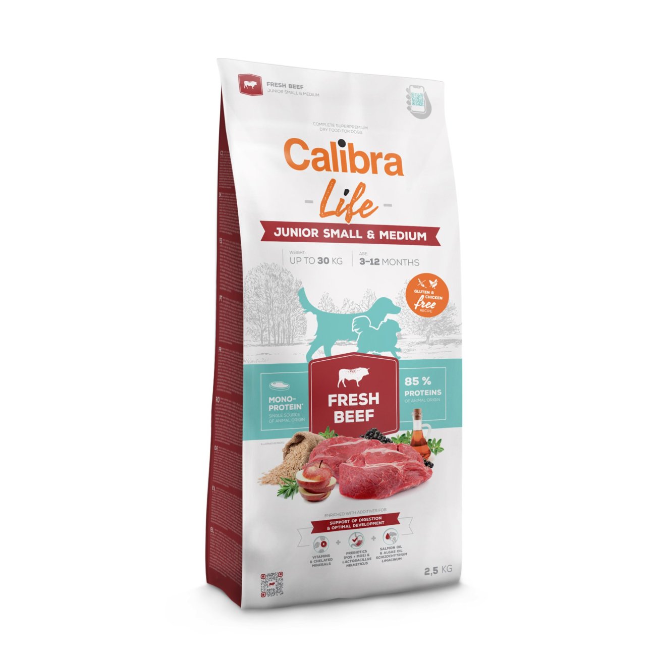 Calibra Dog Life Fresh Beef Junior Small & Medium Breed 2,5 kg